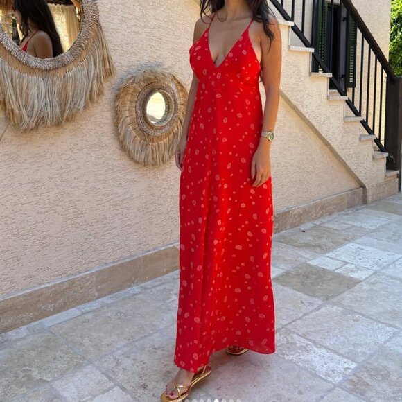 Zara ZW Strappy Midi Dress NWT Red Size Small Blogger Fav - Picture 13 of 14